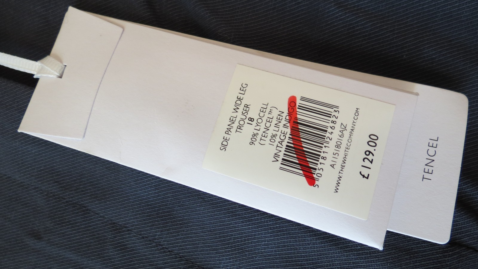 BNWT White Company Side Panel Wide Leg Trousers Sz 18 Vintage Indigo - rrp £129! image 7