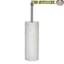 Faux Marble Toilet Brush Holder Stylish Bathroom Accessory Discreet Storage Tool