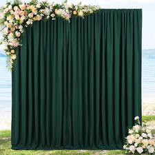 Green Backdrop Curtain for Parties Polyester Backdrops Photo Drape 10Ftx8Ft Outd