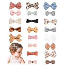 21 Pack Baby Girls Hair Clips Bows Fully Lined Non Slip Barrettes for Fine Ha...