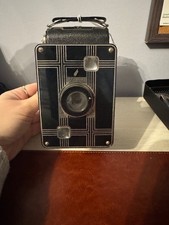 Vintage Kodak Jiffy Six-20 Folding Camera Deco Black USA 620 Film Twindar Lens