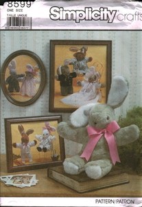 8599 Vintage Simplicity Sewing Pattern Stuffed Toy Package Rabbit Bunny UNCUT