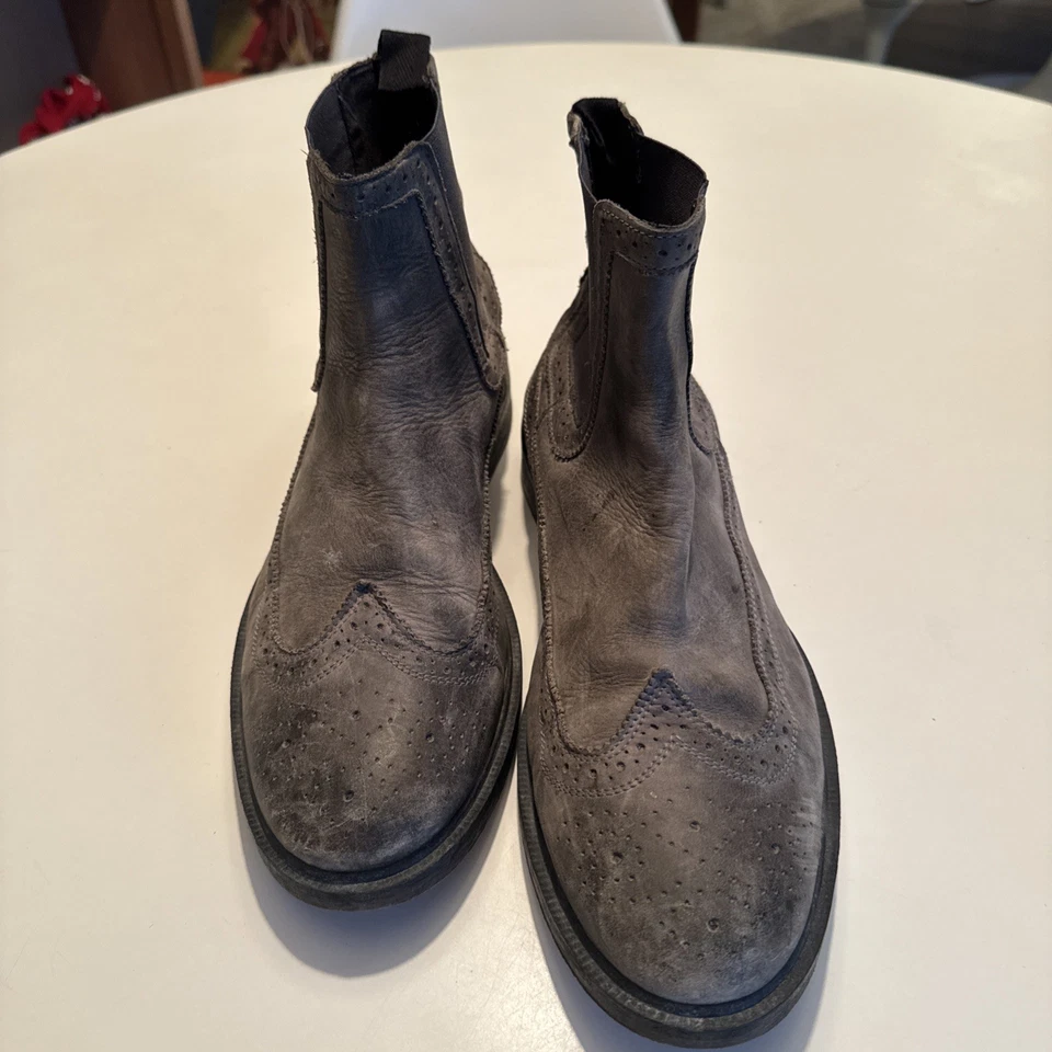 Botas Chelsea ALLSAINTS Distress Look Gris Para Hombre Talla 10.5 Hechas en Portugal Foto 3 de 4