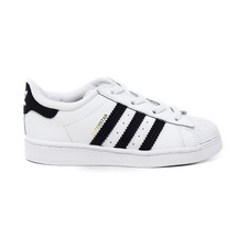 ADIDAS SUPERSTAR TODDLER SHOES EL I WHITE/CORE BLACK FU7717-100-SIZE 6