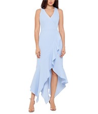 XSCAPE Womens Handkerchief-Hem Slit Gown Dress
