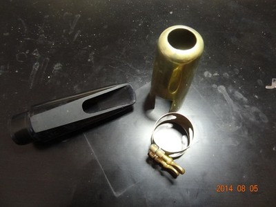 vintage brilhart ebolin tenor sax mouthpiece cap ligature (France) serial # $150