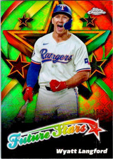 2025 Topps Chrome Logofractor /50 Gold Future Stars Wyatt Langford FS-13 Rangers