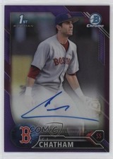 2016 Bowman Draft Chrome Pick Purple Refractor 1/250 CJ Chatham #CDA-CC Auto 1t3