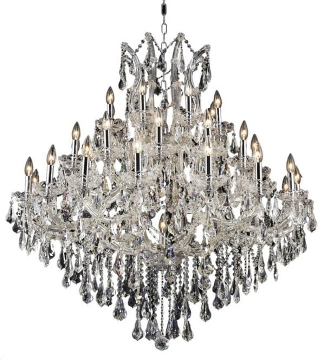 Elegant 44W Chrome Maria Theresa 37-Light Crystal Chandelier