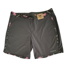 Patagonia Hydropeak Scallop Board Shorts Mens 38 Gray Floral Quick Dry Surf
