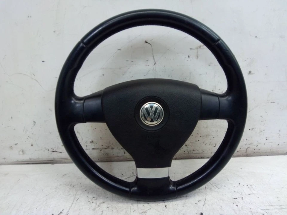 Lenkrad Leder Schwarz, Chrome Blende passt für VW GOLF V VARIANT (1K5) 2.0 TDI - Bild 2 von 4