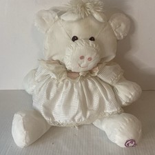 Fisher Price 1986 Vintage Puffalump White Cow 16" Nylon Plush Toy