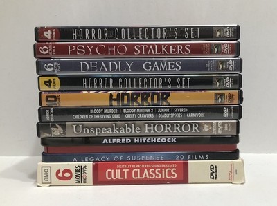 HORROR MULTI FILM DVD LOT OF (9) CULT CLASSICS HORROR ALFRED HITCHCOCK  67 FILMS
