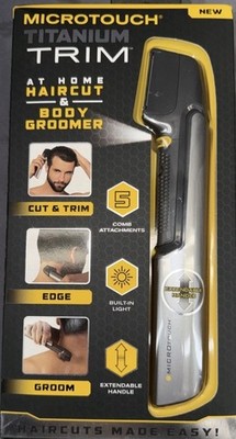 Microtouch Titanium Trim At Home Haircut & Body Groomer W/ 5 Comb Built-In Light