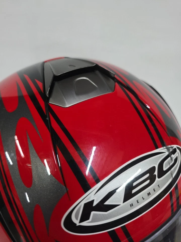 Casco de motocicleta modular KBC FFR Cruze XXL - Ventilaciones, soporte de bloqueo de pasador, rojo/negro Foto 4 de 4