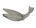 MCM Blenko Style Clear Hand Blown Whale Art Glass Fish Vase Bowl Terrarium VTG