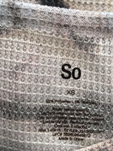 SO Girl’s Cropped Camo Print Top-Sz. XS-Gray/Lilac/Blk.-Button Front-Ribbed Knit - Picture 10 of 11