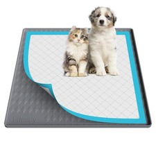 Pee Pad Holder for Dogs,Silicone Dog Puppy Holder, 24" x 24", Dark Grey