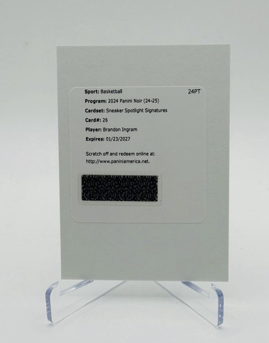 Brandon Ingram #26 2024 Panini Noir Sneaker Spotlight Signature card