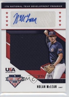 2019 Panini USA Baseball Stars & Stripes Jerseys 96/199 Nolan McLean Auto uk5