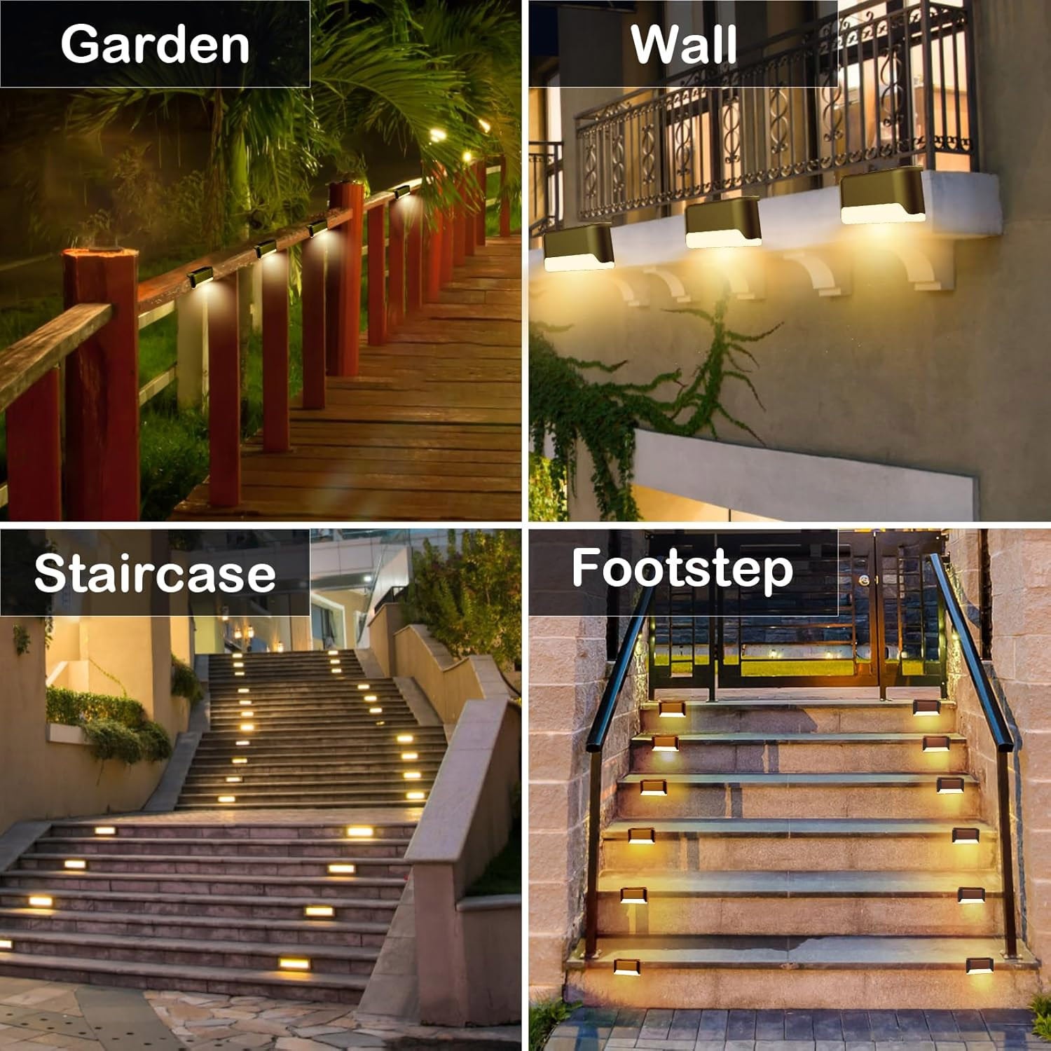 Outdoor Solar LED Deck Lights Path Garden Patio Pathway Stairs Step Fence Lamp