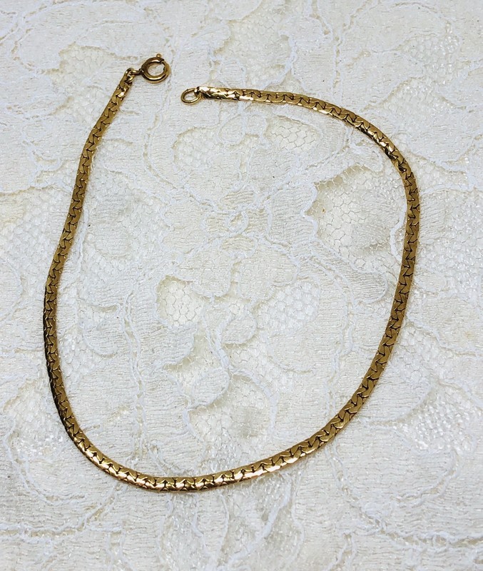 VTG 12KYGF COBRA LINK 9" ANKLET/BRACELET