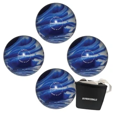 EPCO Candlepin 4 balls- Marbleized - Blue & White (with engraving)