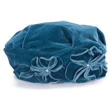 Womens Solid Color 1920 Retro Style Velvet Beret Floral Hat Chic Cap T513