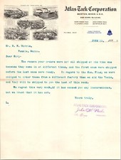 Atlas Tack Corporation Boston MA 1895 Letterhead