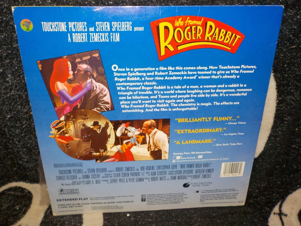 Who Framed Roger Rabbit Laserdisc LD Bob Hoskins Christopher Lloyd Free Ship $50 Foto 2 de 2