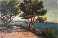 Tableau HST Marine méditerrannéenne signé J. Jacquot début XX° pour restauration