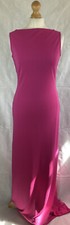 Mexx Women’s Hot Pink Stretchy Sleeveless Low Back Dip Hem Maxi Dress M 132