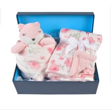 Gerber Baby Girl Fox Lovey AND Blanket in GIFT BOX Pink Floral Shower Gift