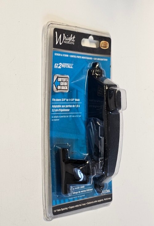 Wright Products Free Hanging Storm Door Handle - No Lock-Out Technology, Matte Black, Easy Install