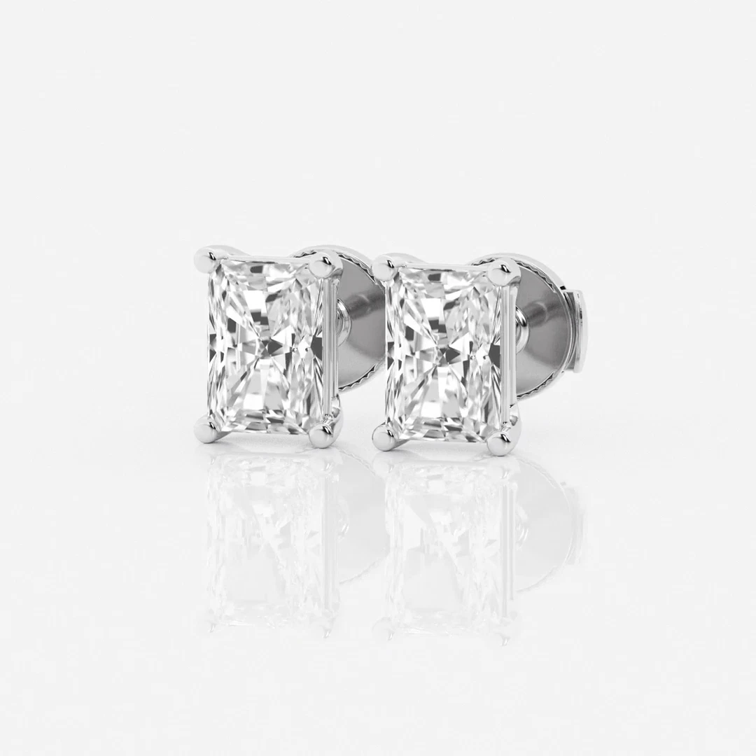 3.00TCW IGI Certified Diamond Stud Earrings Christmas Gift Radiant Lab Grown 14k Gold image-2