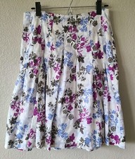 Talbots Women s Pleated Skirt 6 Petite Floral Lined Cotton Cottagecore Fairy