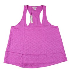 VICTORIA'S SECRET Satin Racerback Tank Pink Berry Logo Womens Size Medium Relax