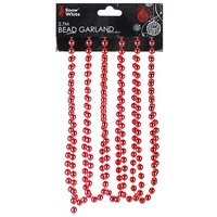Christbaumschmuck 2.7 Meter Perlen Girlande - Rot
