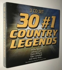 30 #1 Country Legends Willie Nelson Johnny Cash Hank Williams Campbell 3 CD Set