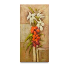 NY Art - Modern Impressionist Flowers 12x24 Original Oil Painting on Canvas