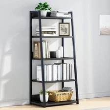 5 Tier Open Bookshelf - Steel and Wood Display Stand, 50CM Width Floor-Standing