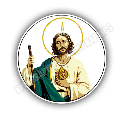 San Judas Tadeo Vinyl X2 Car Truck SUV Laptop Toolbox Wall Window Decal Sticker - Bild 1 von 2
