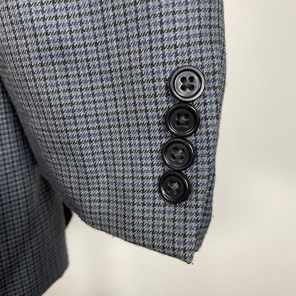 Izod Sport Coat Mens 44R Multicolor Check Polyester Double Vented Soft Textured - Image 4 of 4