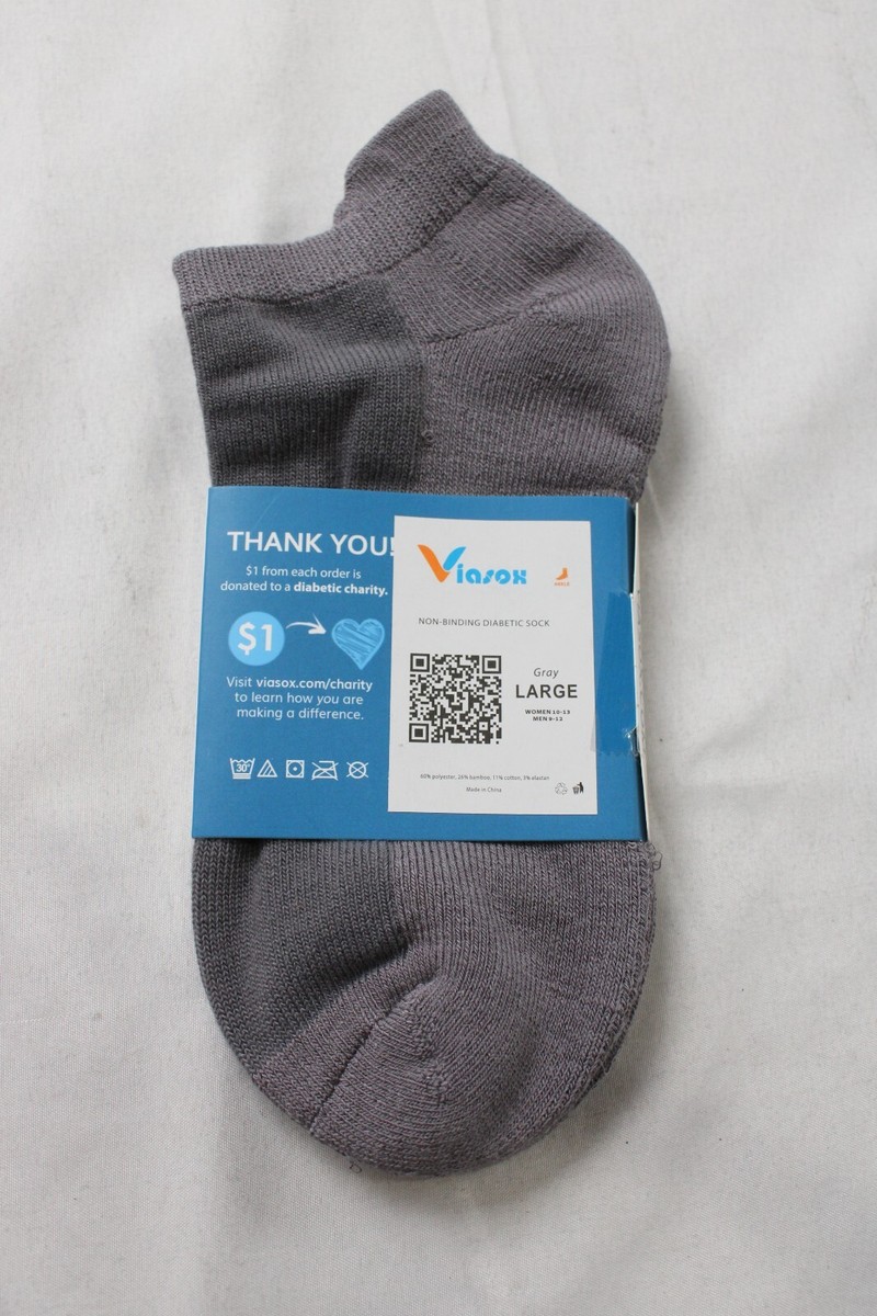 New Viasox Unisex Medium W5-9 / M6-8 Diabetic Non-Binding Peanuts Happy Dance