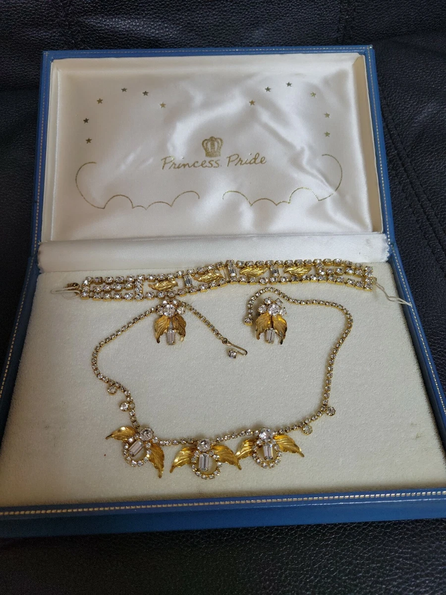 Vintage Princess Pride Creations Bracelet Necklace Clip Earrings