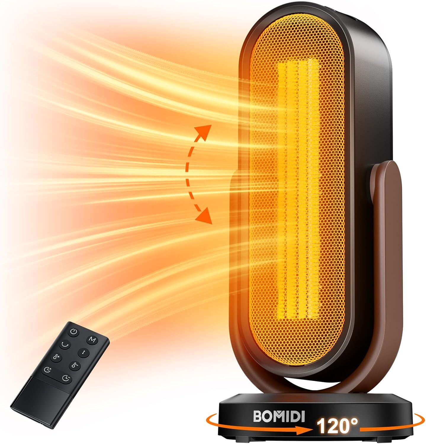 Space Heater 1500W Electric Heaters Portable with Remote Thermostat 2-8H Timer-image