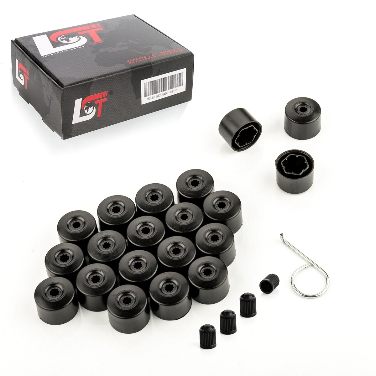 20X Wheel Nut Caps Set Black Matte 17Mm For SUZUKI
