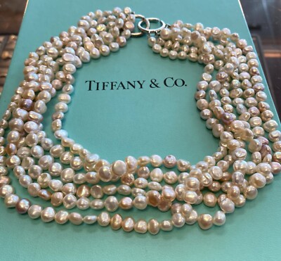Tiffany & Co Paloma Picasso Torsade Pearl Necklace Sterling Silver