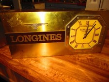 LONGINES LIGHTED METAL ENCASED WORKING PHARMACY DRUG STORE CLOCK 21 X 10''