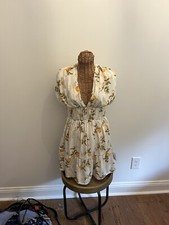 ASOS Design Ruched Waist Mini Tea Dress In Rose Floral Print